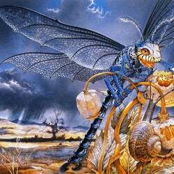 Jigsaw puzzle: Dragonfly and poppy