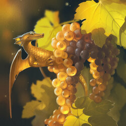 Jigsaw puzzle: Dragon and grapes