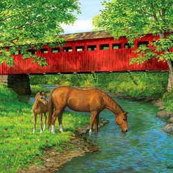 Jigsaw puzzle: Red bridge