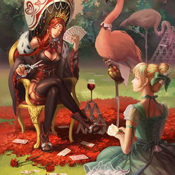 Jigsaw puzzle: Alice and the Queen of Hearts