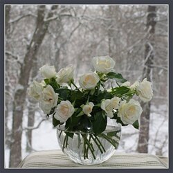 Jigsaw puzzle: Winter and roses