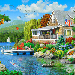 Jigsaw puzzle: Lake house