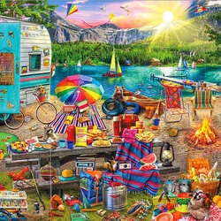 Jigsaw puzzle: Family Camping