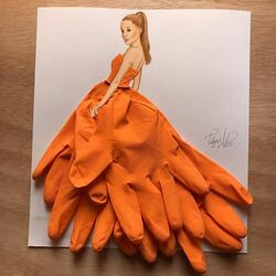 Jigsaw puzzle: Household gloves dress