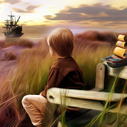 Jigsaw puzzle: Boy and sea