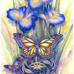 Jigsaw puzzle: Flowers and butterflies