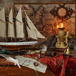 Jigsaw puzzle: Still life with a sailboat