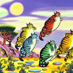 Jigsaw puzzle: Jumping cats