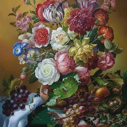 Jigsaw puzzle: Flowers and grapes