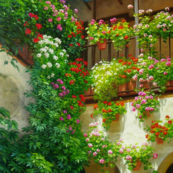 Jigsaw puzzle: Flowers on the balcony
