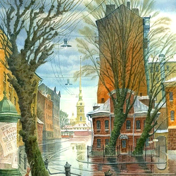 Jigsaw puzzle: Streets of Petersburg