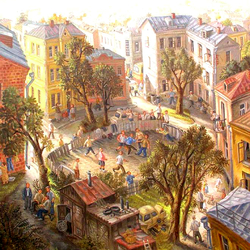 Jigsaw puzzle: Moscow courtyard