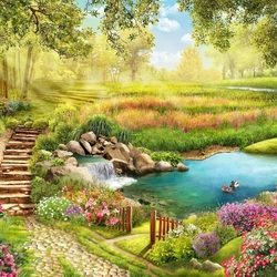 Jigsaw puzzle: Small pond