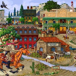 Jigsaw puzzle: Town in the Wild West