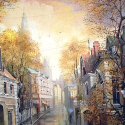Jigsaw puzzle: Autumn in the old town