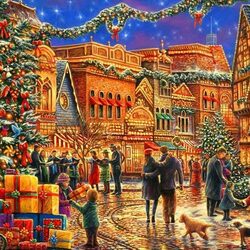 Jigsaw puzzle: Christmas in the square