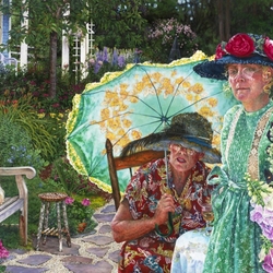 Jigsaw puzzle: Two women in the garden