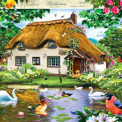 Jigsaw puzzle: Cottage Swan