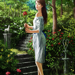 Jigsaw puzzle: Girl and flower