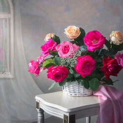 Jigsaw puzzle: Still life with garden roses