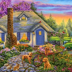 Jigsaw puzzle: Dog lovers