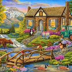 Jigsaw puzzle: Forest house