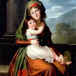 Jigsaw puzzle: Countess von Schonfeld with her daughter