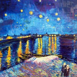 Jigsaw puzzle: Night over the Rhone