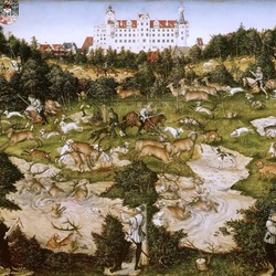 Jigsaw puzzle: Hunt in honor of Charles V near Torgau castle