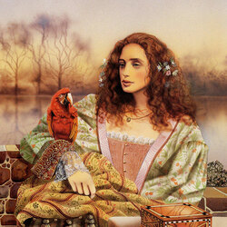 Jigsaw puzzle: Lady with parrot