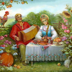 Jigsaw puzzle: Gatherings with an accordion