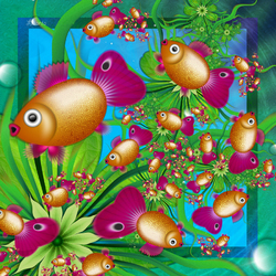 Jigsaw puzzle: Round dance of goldfish