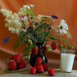 Jigsaw puzzle: Flowers with strawberries