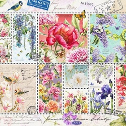 Jigsaw puzzle: Vintage postage stamps