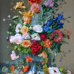 Jigsaw puzzle: Embroidered bouquet