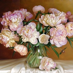Jigsaw puzzle: Bouquet of pink peonies