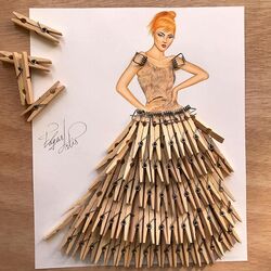 Jigsaw puzzle: Clothespin dress