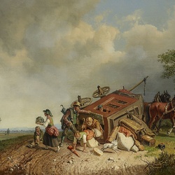 Jigsaw puzzle: Overturned carriage