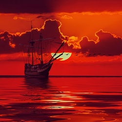 Jigsaw puzzle: Red sunset