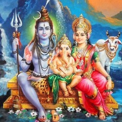 Jigsaw puzzle: Shiva, Parvati and Ganesha