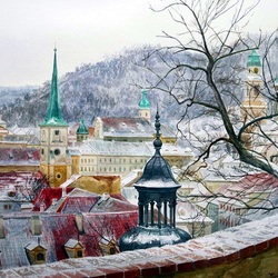 Jigsaw puzzle: Roofs of winter Prague