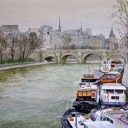 Jigsaw puzzle: Barges on the Seine
