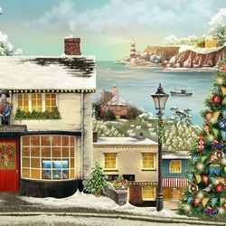Jigsaw puzzle: Christmas in a fishing village
