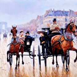 Jigsaw puzzle: Scene on the Champs Elysees