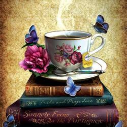 Jigsaw puzzle: A cup of tea and books