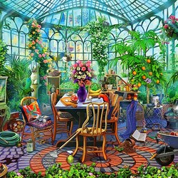 Jigsaw puzzle: Morning in the greenhouse