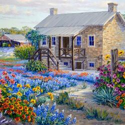 Jigsaw puzzle: House in flowers