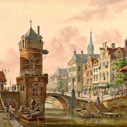 Jigsaw puzzle: Canal with tower