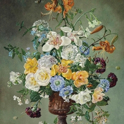 Jigsaw puzzle: Bouquet in a ceramic vase