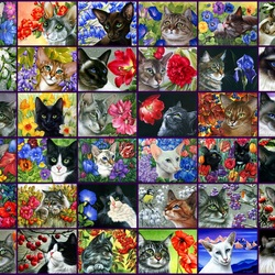 Jigsaw puzzle: Cats and flowers